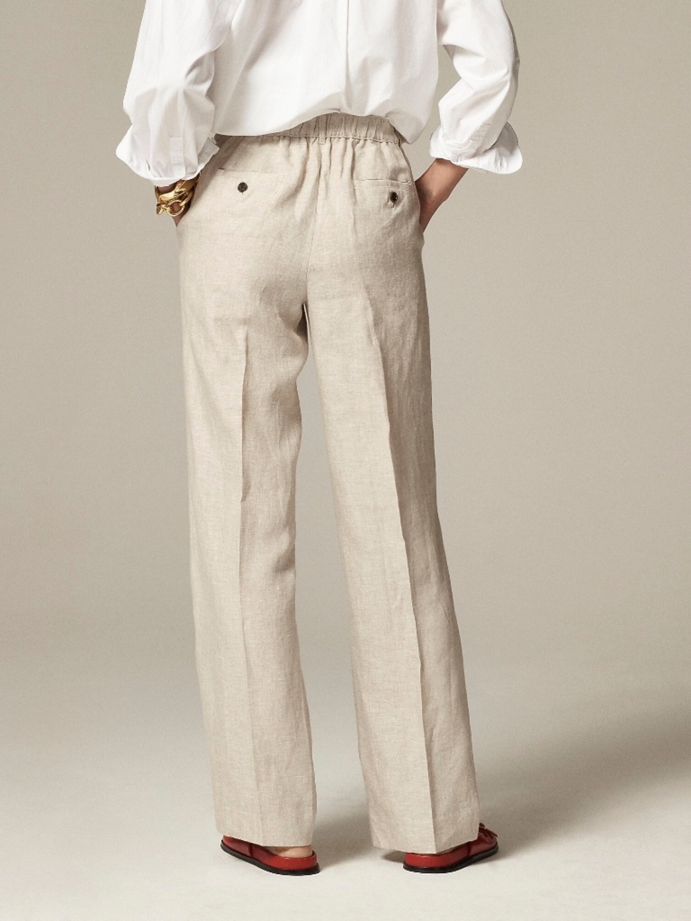 New JCREW Size S Harbor Pant in Linen Flax $118 CH853 - Picture 3 of 5